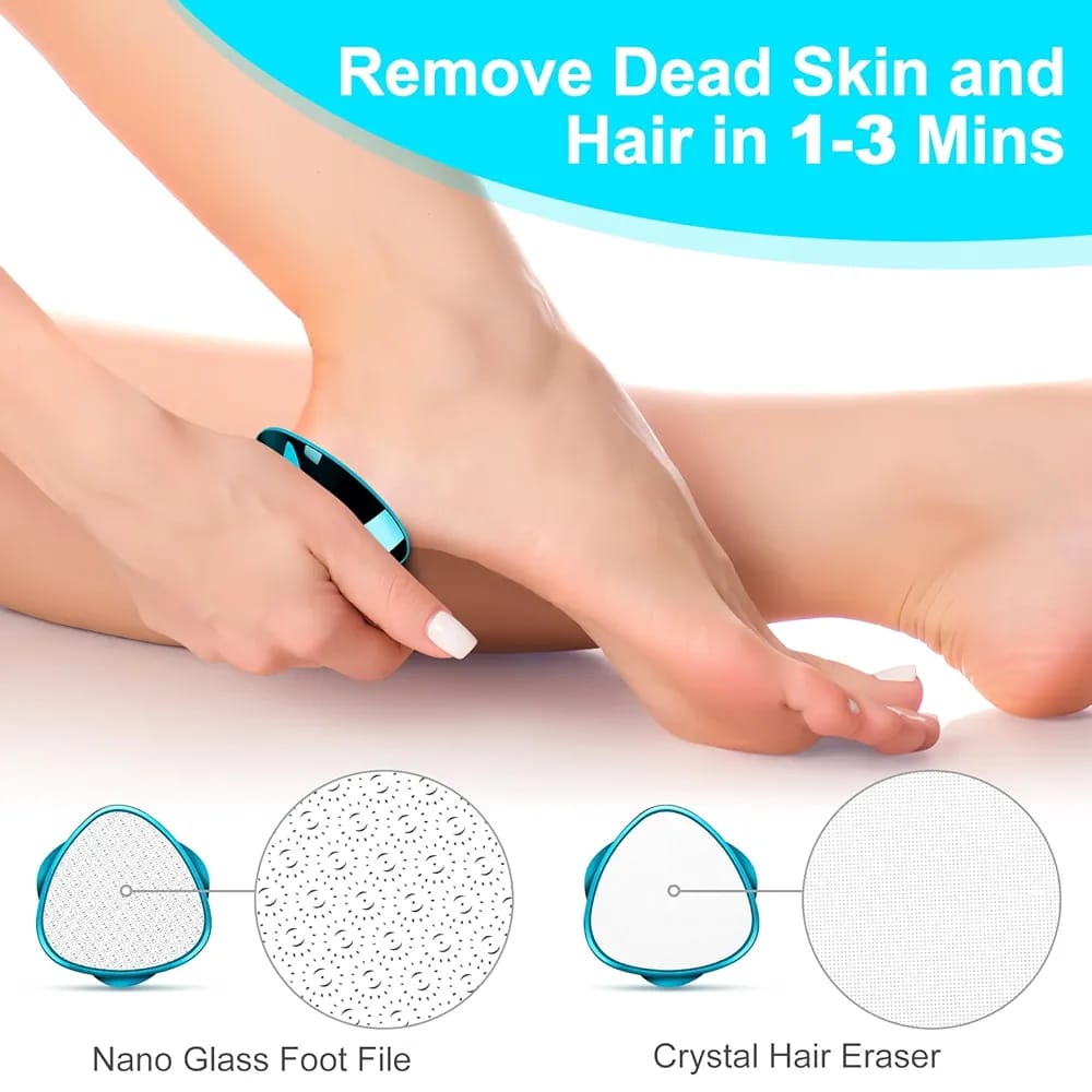 Double-Sided Nano Glass Callus Remover & Crystal Hair Eraser 2-in-1