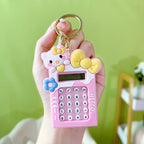 Mini Calculator Keychain,  Cute Pink Kawaii Cartoon Portable Calculator