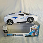 Robot Police Car, Transformer with Lights Play for Kids