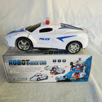 Robot Police Car, Transformer with Lights Play for Kids