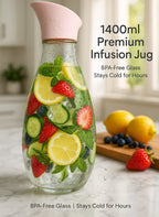 Hard Glass Water Jug with Lid, Heat-Resistant Pitcher for Water