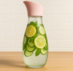 Hard Glass Water Jug with Lid, Heat-Resistant Pitcher for Water