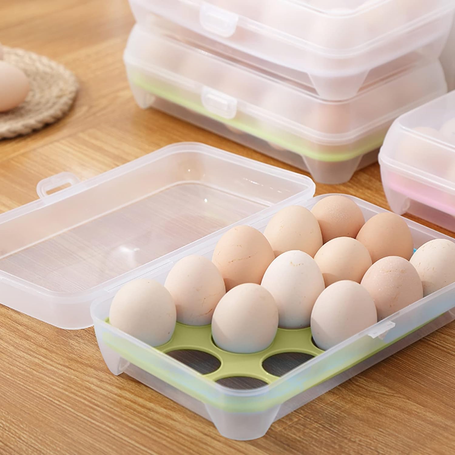 15-Grid Egg Storage Container BPA with Lockable Lid