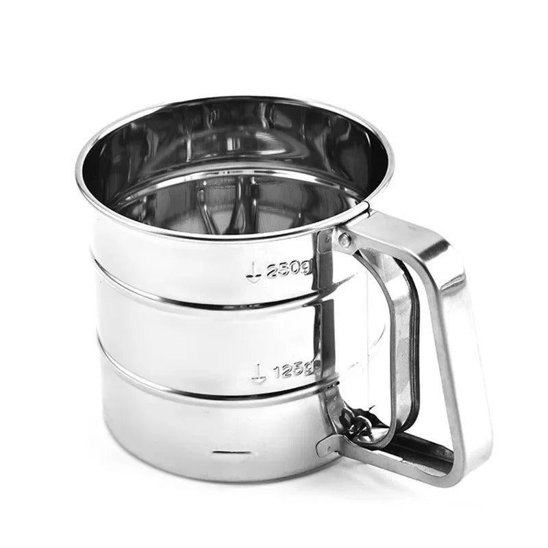 Stainless Steel Flour Sieve Cup, Handheld Baking Sifter for Flour