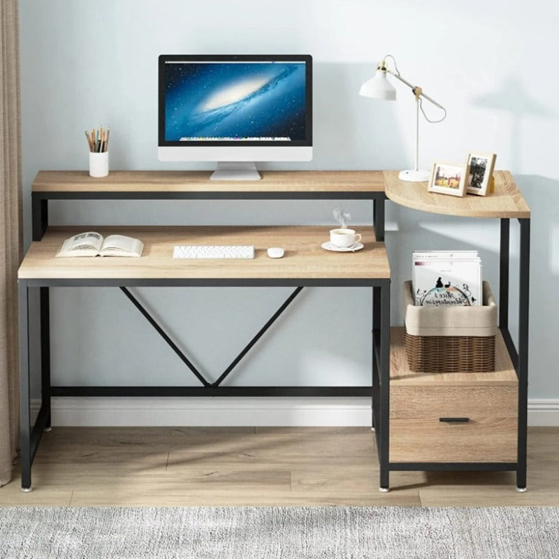 Gibbous Home Office Workstation Writing Organizer Desk Drawer Table