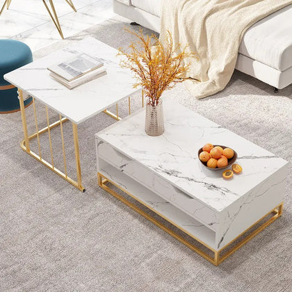 Abide Living Lounge Dining Room Nesting Coffee Center Table (Set of 2)