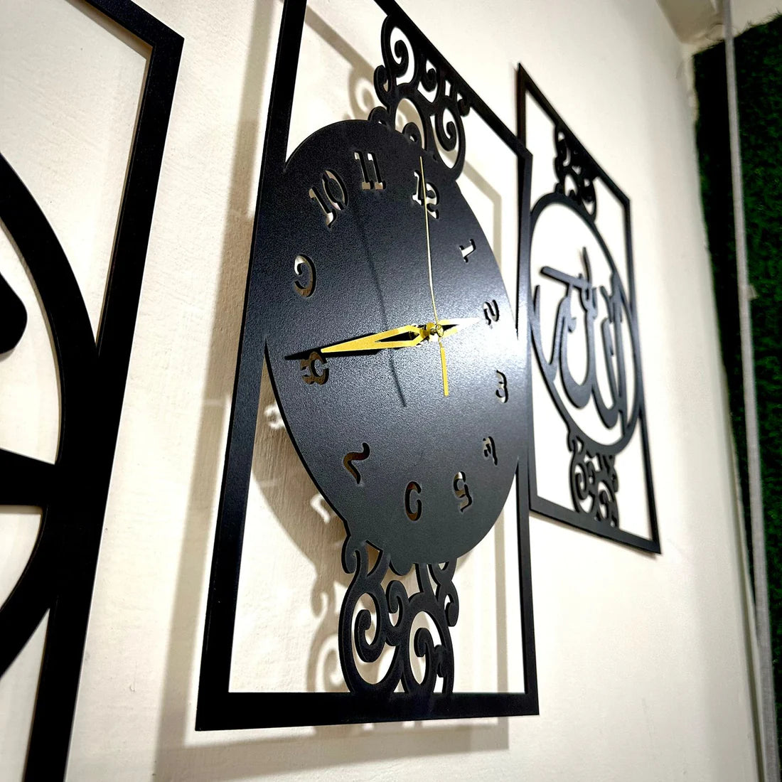 Islamic Allah Muhammad (SAW) 3d wood wall clock for Home And Office Decoration