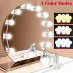 10 Bulb Vanity Mirror LED Light Kit – 3 Modes USB Makeup Lights