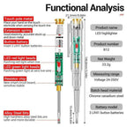 Smart Electric Voltage Tester Pen with Screwdriver | AC/DC Circuit Tester with LED Indicator