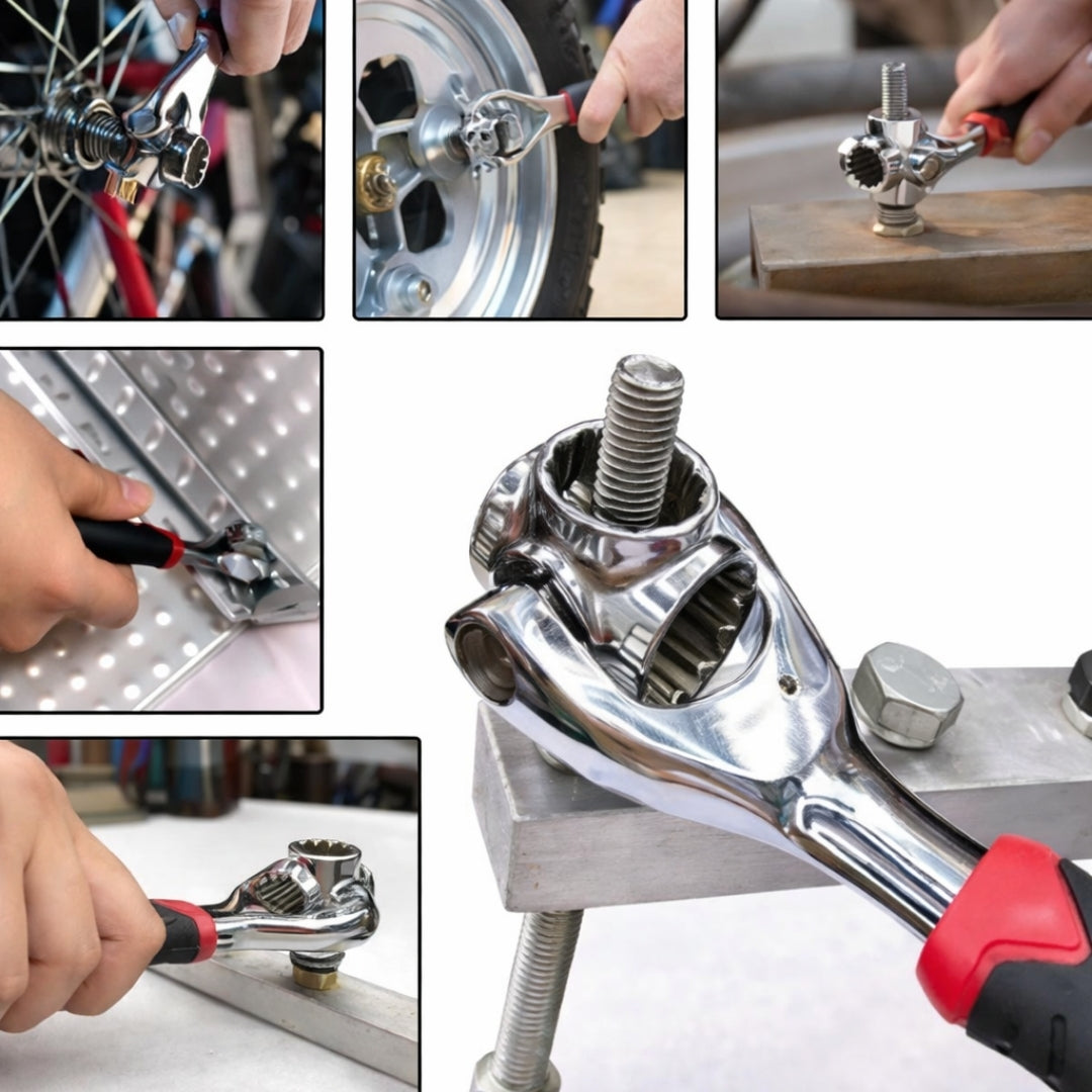 Wrench, 360 Degree Rotating Socket Spanner, 48 in 1 Tool