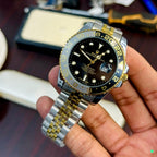 Wrist Watch, Date Display Rotating Bezel Steel Bracelet for Men