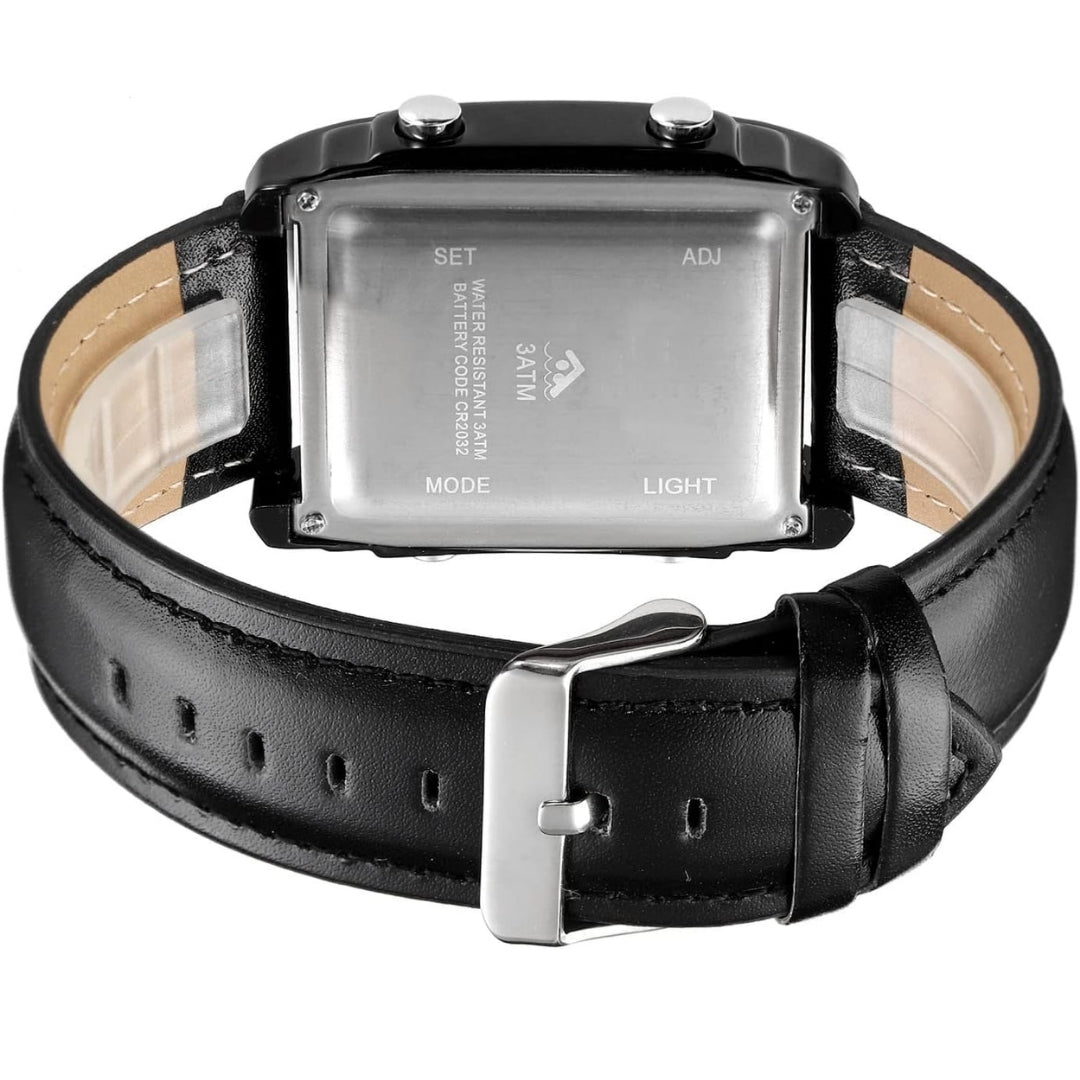 Wrist Watch, Skmei 1868, Dual Display Analog Digital Leather Strap for Men