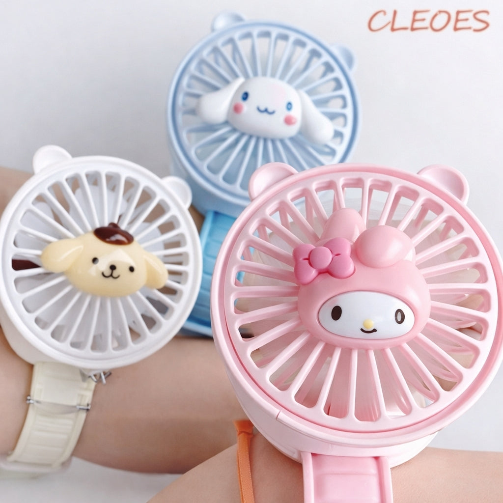 Wrist Cooling Fan, Mini Wearable with 3 Speed 360 Rotation LED Light