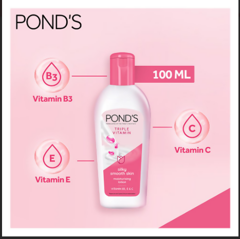Ponds Triple Vitamin Moisturising Lotion Silky Smooth Skin 200ml