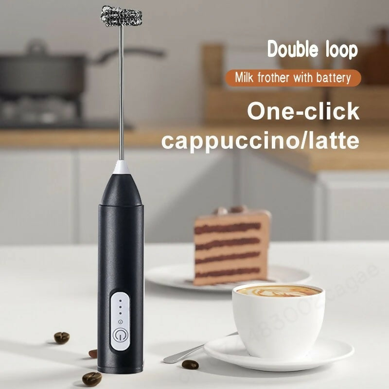 Electric Coffee & Egg Beater | USB Rechargeable | 2‑in‑1 Handheld Mixer | Adjustable Speed Frother & Milk Foamer