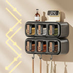 Wall Mounted Seasoning Box Condiment Containers Space Saving Storage Durable Transparent Kitchen Organizer