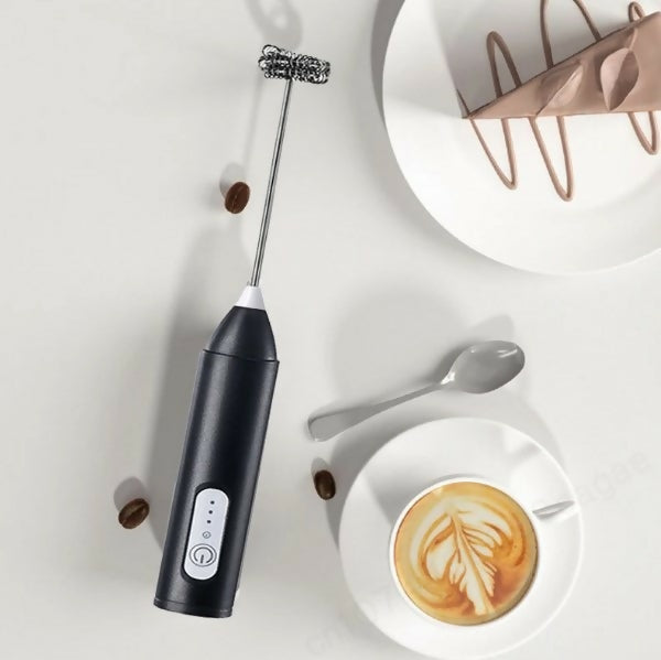 Electric Coffee & Egg Beater | USB Rechargeable | 2‑in‑1 Handheld Mixer | Adjustable Speed Frother & Milk Foamer