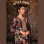 Unstitched Suit, Black Luxury Lawn Collection & Pure Lawn Fabric, for Women
