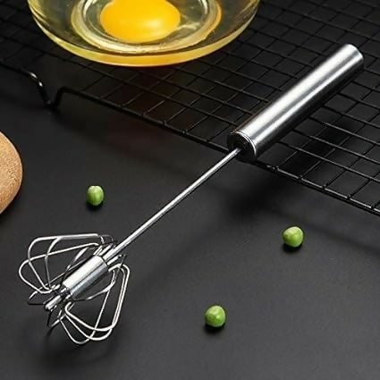 Hand Pressure Semi-Automatic Egg Beater Kitchen Accessories Tools Self Turning Cream Utensils Whisk Manual Mixer (30.5x6.5cm)