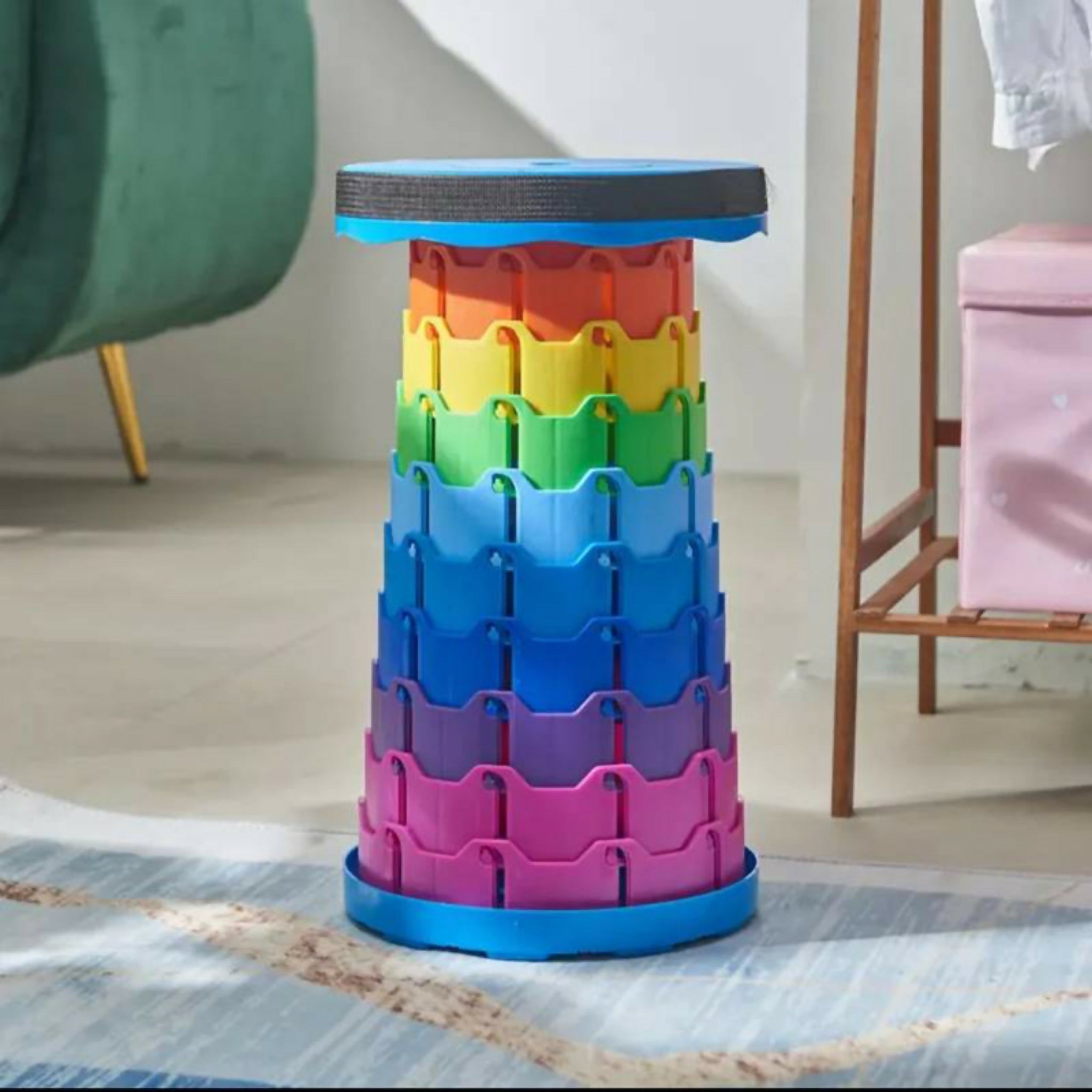 Portable Telescopic Folding Stool – Lightweight & Sturdy Retractable Seat for Camping, Fishing, Hiking, Gardening & BBQ