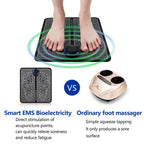 Smart EMS Bioelectric Foot Massager Mat - Portable Pulse Muscle Stimulator for Pain Relief, Circulation Boost & Acupoint Massage Therapy