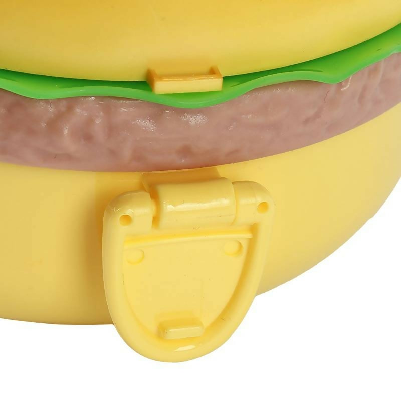 Lunch Box For Kids Burger Hamburger Shaped Multi Layer 6×3.5 Inches Multicolor Portable Food Container
