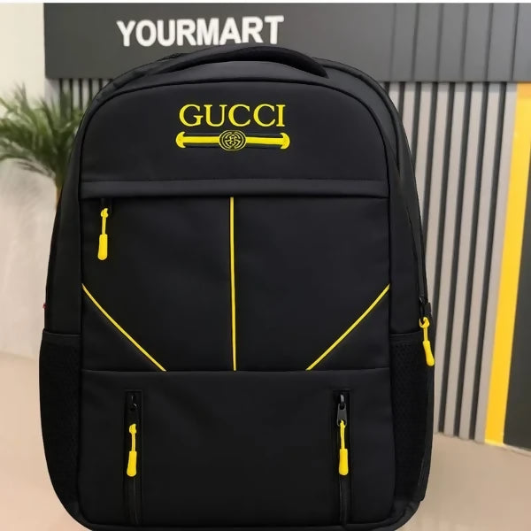 Multi-Functional Travel Backpack | Business Daypack with Laptop Compartment | Black & Yellow