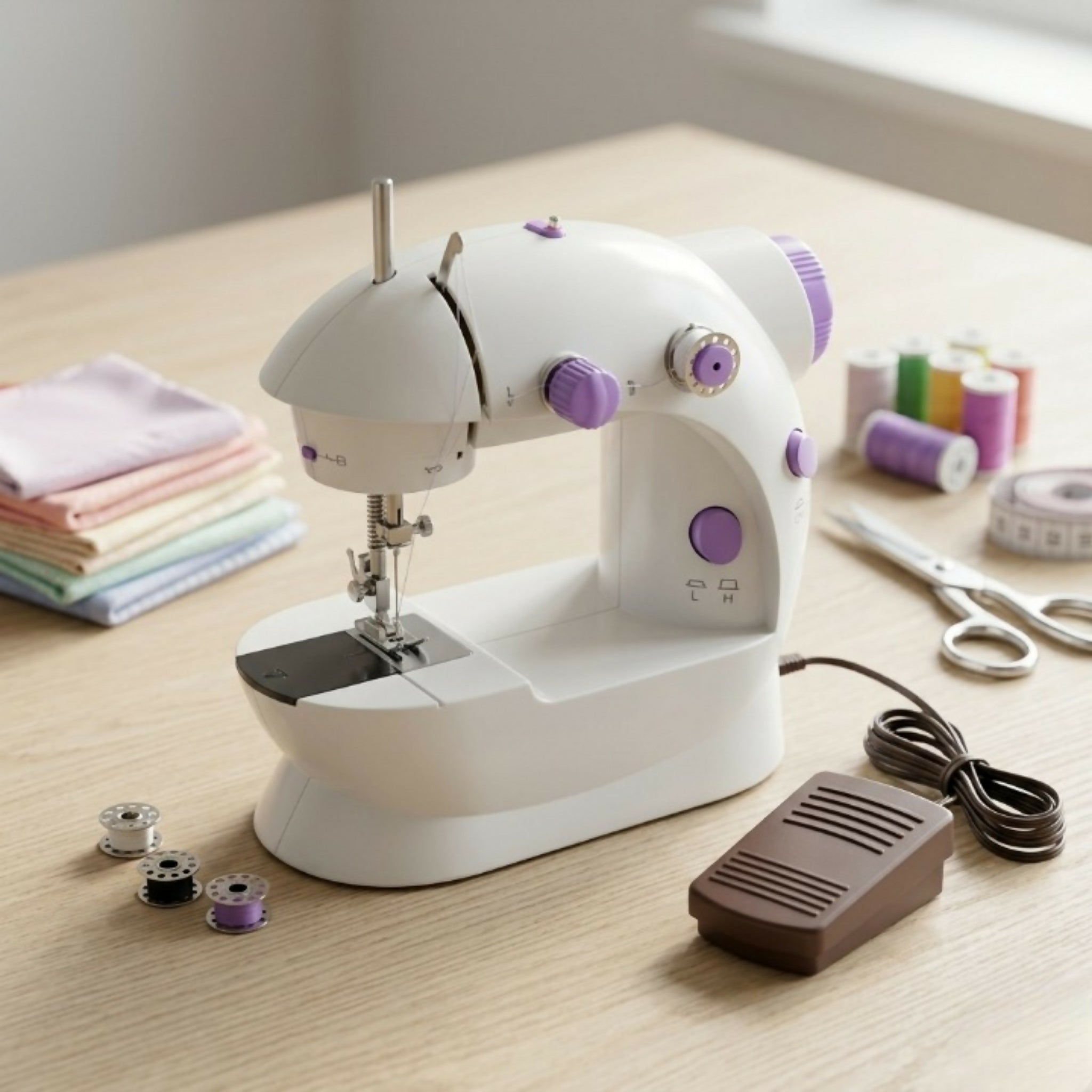 SM-202A Mini Electric Sewing Machine – Double Thread & 2-Speed Portable Sewing Machine