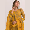 Dress Set, Elegant Gold Embroidered 3-Piece Chiffon, for Women