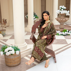Unstitched Suit, Organza Dupatta Elegantly Embroidered & Hand-Embellished