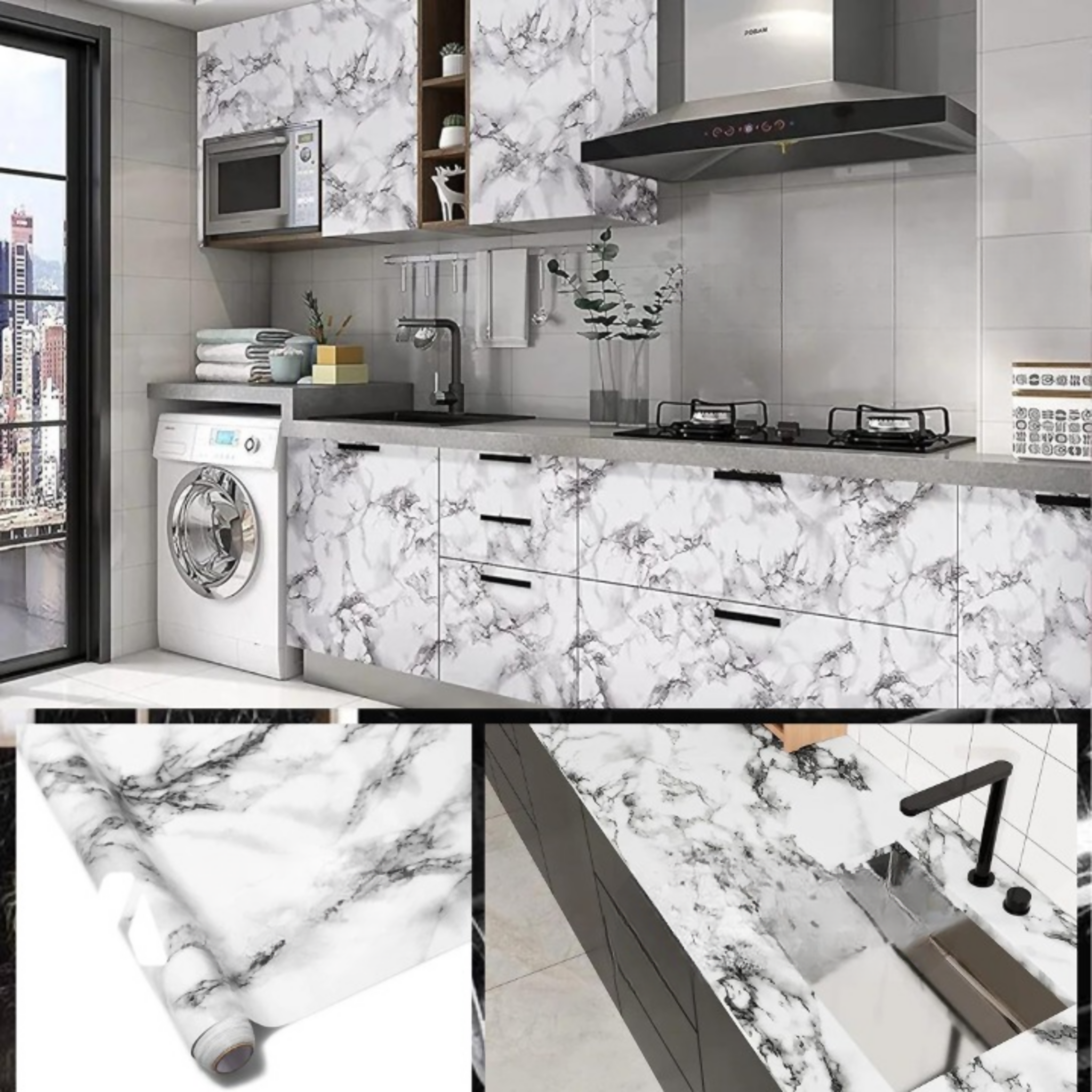 Self Adhesive Marble Sheet Sticker For Kitchen