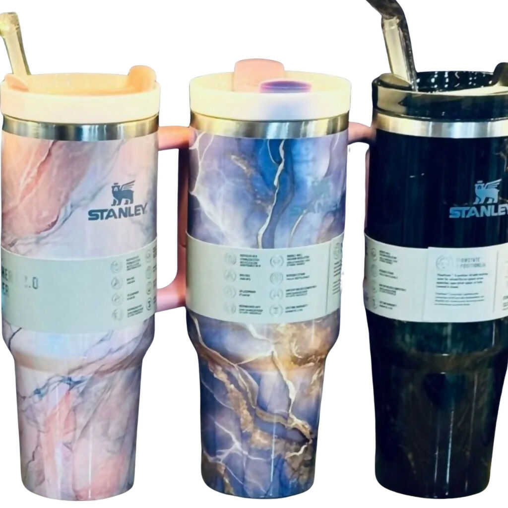 Stainless Steel Stanley Marble Tumbler, Vacuum Insulated Leakproof Design