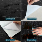 60CMx2M Self Adhesive Black Marble Sheet For Kitchen Anti Oil And Heat Resistant Wallpaper