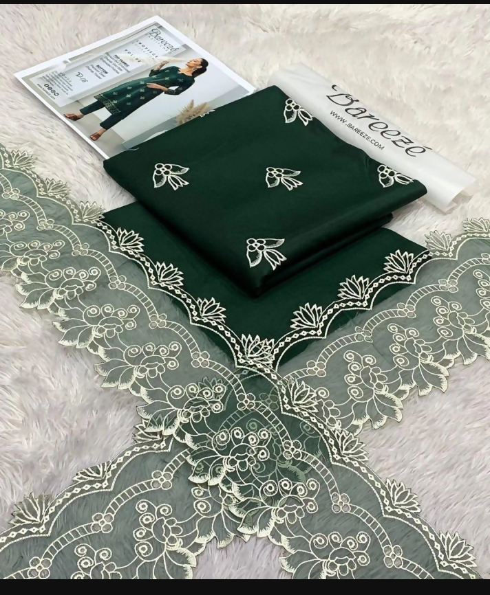 Green Embroidered Women's Lawn Suit Set
