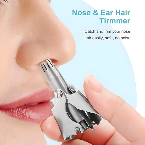 Mini Portable Stainless Steel Nose Hair Trimmer – Manual Safe Grooming Tool for Men & Women