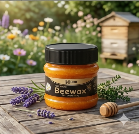 HHH 100% Natural Beewax – Premium Wood Seasoning & Furniture Polish for Restoration and Protection
