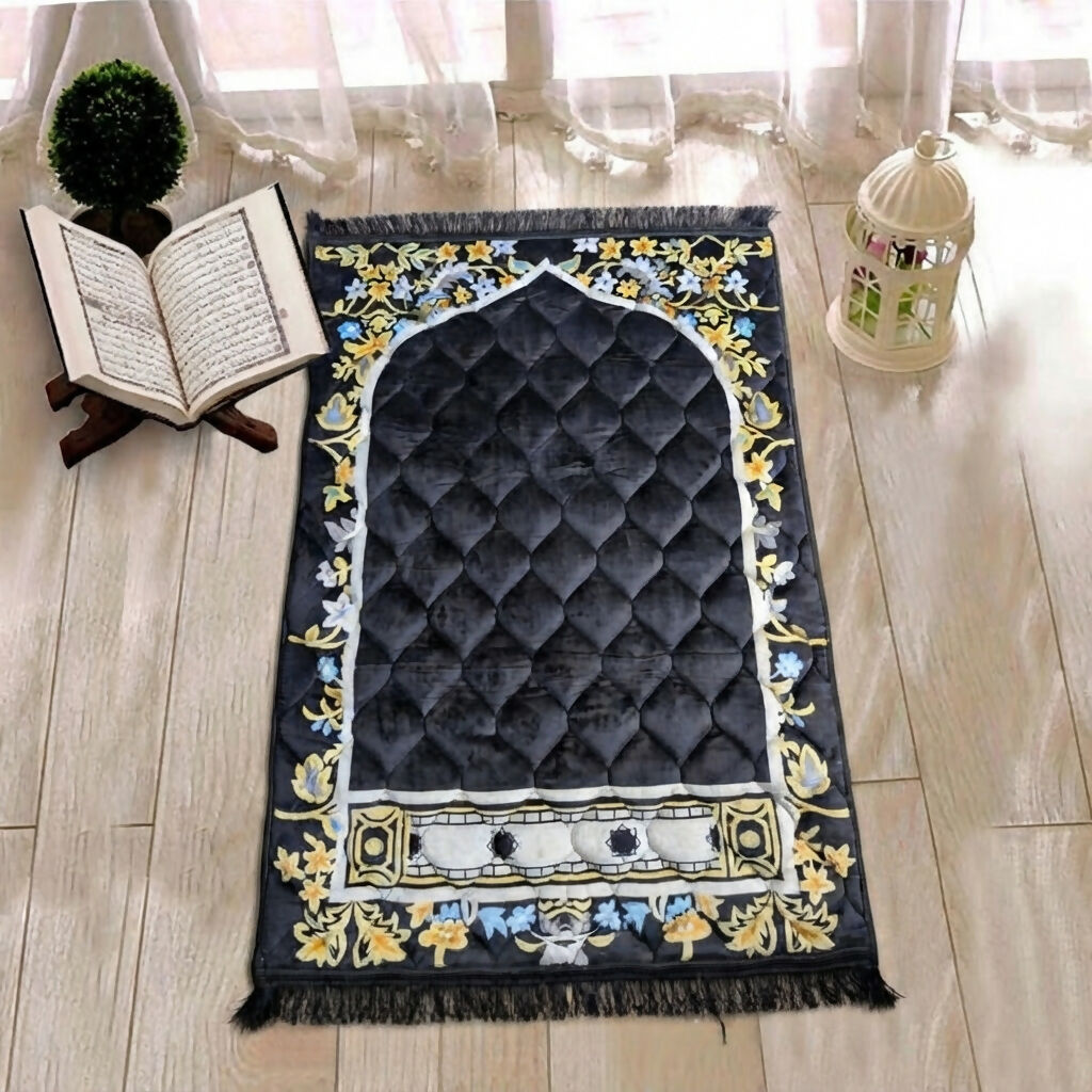 The Velvet Honeycomb Quilted Janamaz prayermat 75x120 cm Design - 5