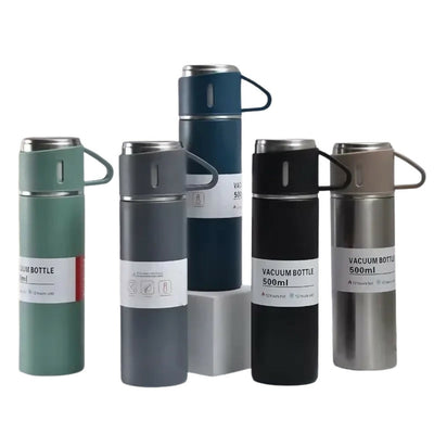 Stainless Steel Vacuum Flask 500ml, Temperature Retention Double-Wall Thermos Set