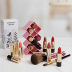 Plastic 10 Grid Lipstick Organizer with Storage Box – Makeup Holder for Lipsticks & Cosmetics – With Box (Random Color)