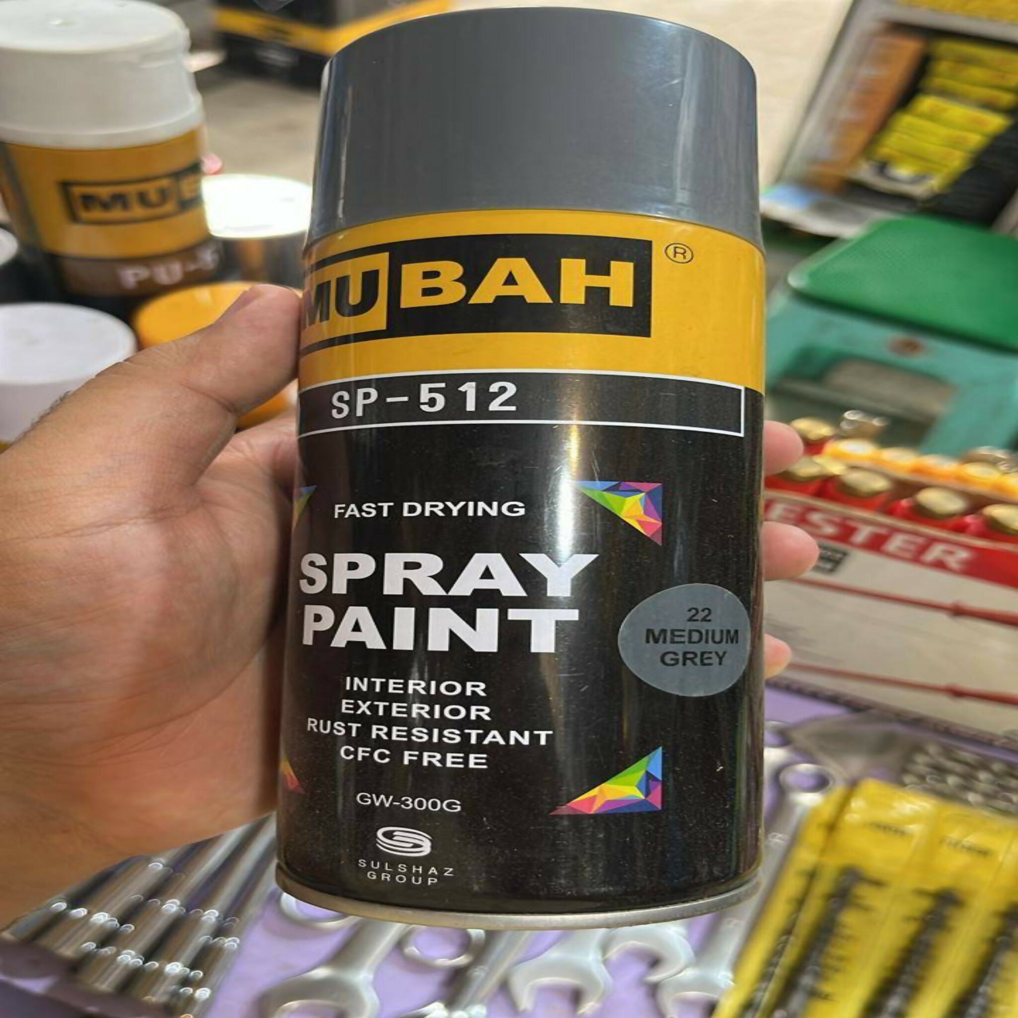 MUBAH Color Spray 300g – Quick-Dry Black Spray Paint | Fade-Resistant Smooth Finish