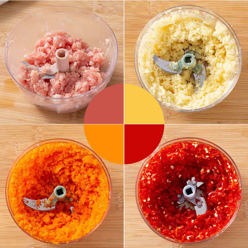 Hand Pulled Multipurpose Chopper & Cutter | Rope Pulled Chopper Multifunctional Meat Grinder, Vegetable Cutter (Random Color)