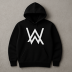 Full Black Hoodie WA Print