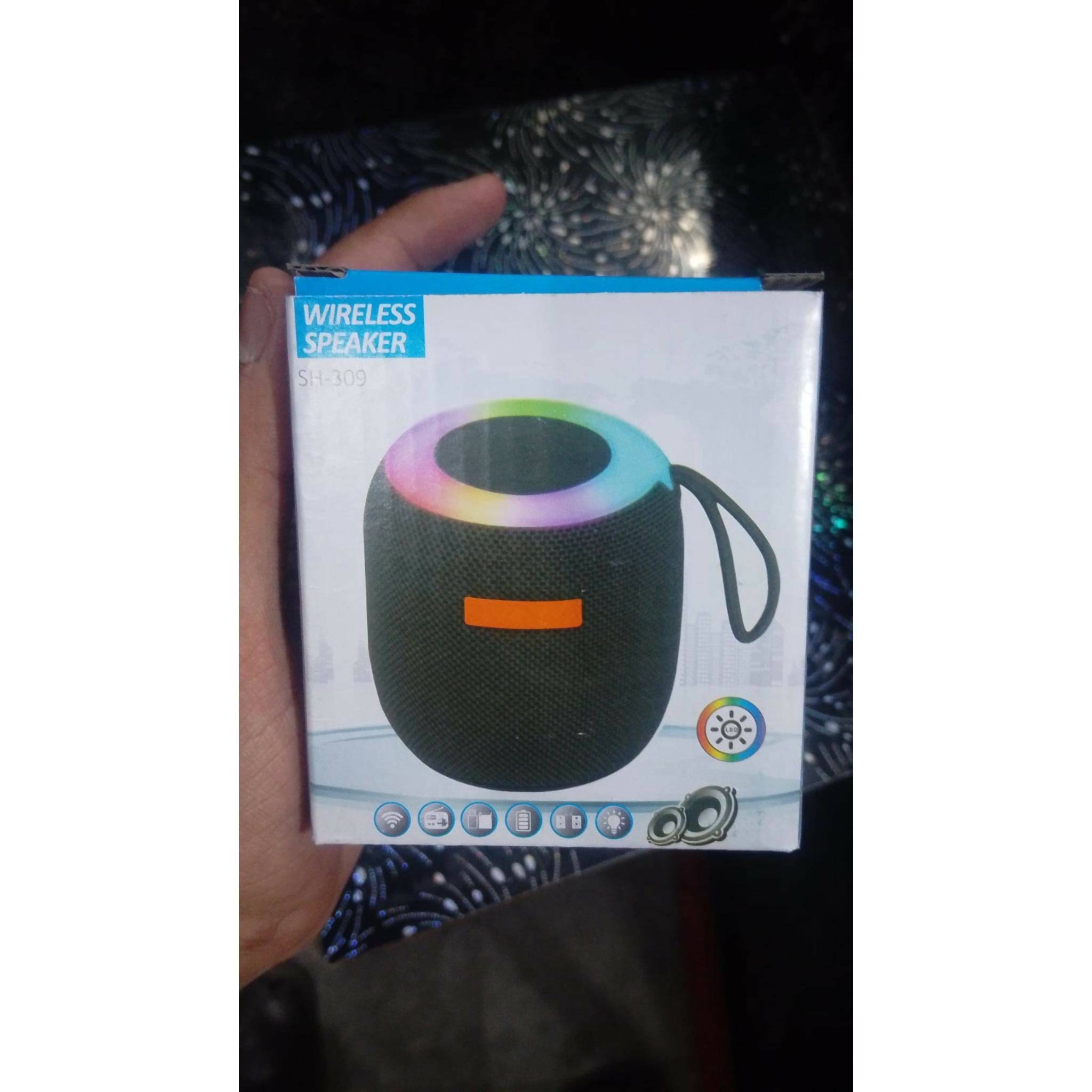 SH-309 Mini Wireless Speaker – Portable Bluetooth Sound Box with RGB LED Light & TWS Support (Small Size)