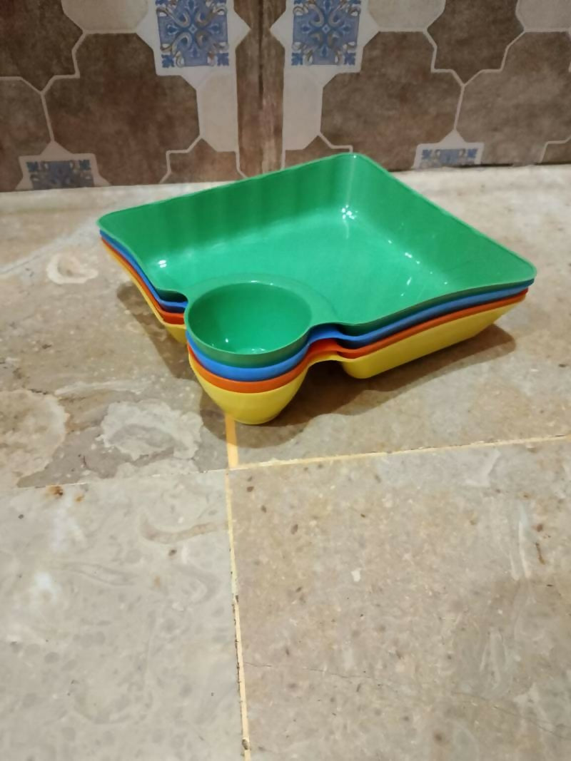 4 Pcs Snack Plate Set