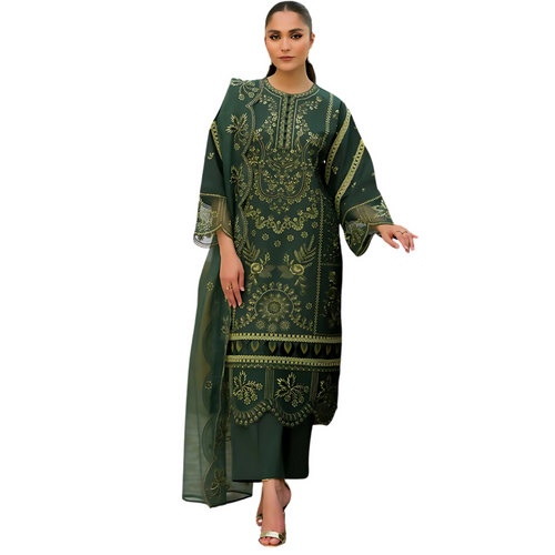 Slub Khaddar Embroidered Outfit