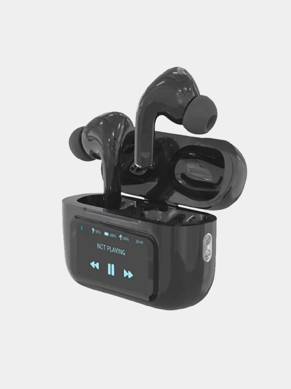 A9 Pro Earbuds With Anc Technology Sleek Matte Black Design Led Indicator Built In Screen And Clear Sound Quality – Black