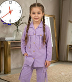 Front Pocket Shirt With Cargo Pockets Kids 2PCS Front Pockets With Attached Button Shirt With Pocket Cargo Kids Cotton 2Pcs