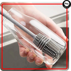 Silicone Bottle & Glass Cleaning Brush, soft silicone bristles, for home & travel
