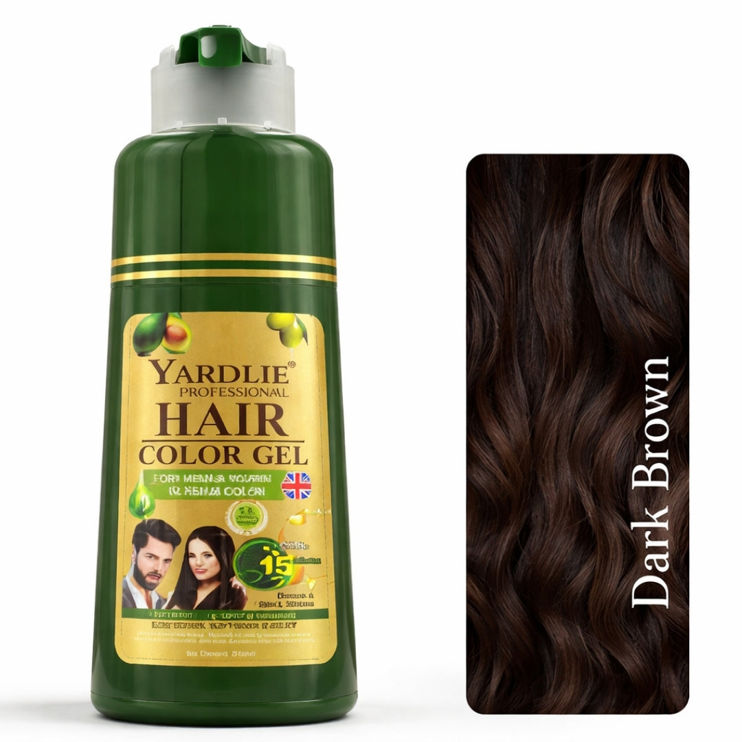 Yardlie Hair Color Gel, Pump Black Dark Brown Ammonia Free, 200ml