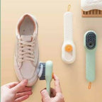 Multifunctional Shoe Brush with Liquid Box, Household Soft Fur Liquid Cleaning Shoe Brush, Long Handle Shoe Brush Press Type Automatic Liquid Shoe Brush